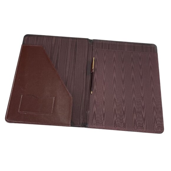 IBM Vintage Burgundy Leatherette Portfolio Padfolio With Pen Movie Prop - Picture 2 of 8